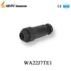 IP67 Threaded Plastic Black cable waterproof plug socket round connector 7 pin solder WA22J7TE1 Weipu male female connector