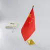 100% Polyester Desk Flag SS Metal Stand Table Desk Flags Wholesale