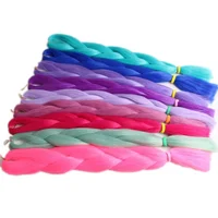 

24" 60cm Folded 80grams Navy Neon Olive Green Lavender Lilac Vintage Pink Rainbow jumbo braid 100 synthetic braiding hair