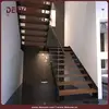 indoor wood stairs steps U shape floating staircase for villa