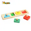 Wholesale early education toy wooden shape blocks toy for baby learning shapes and colors W14M138