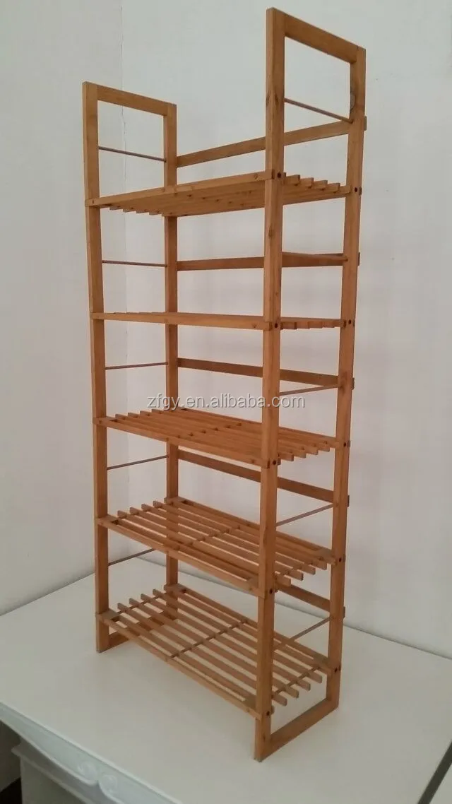 
Shoe rack bathroom stand display The bathroom shelf pine wooden five layers 