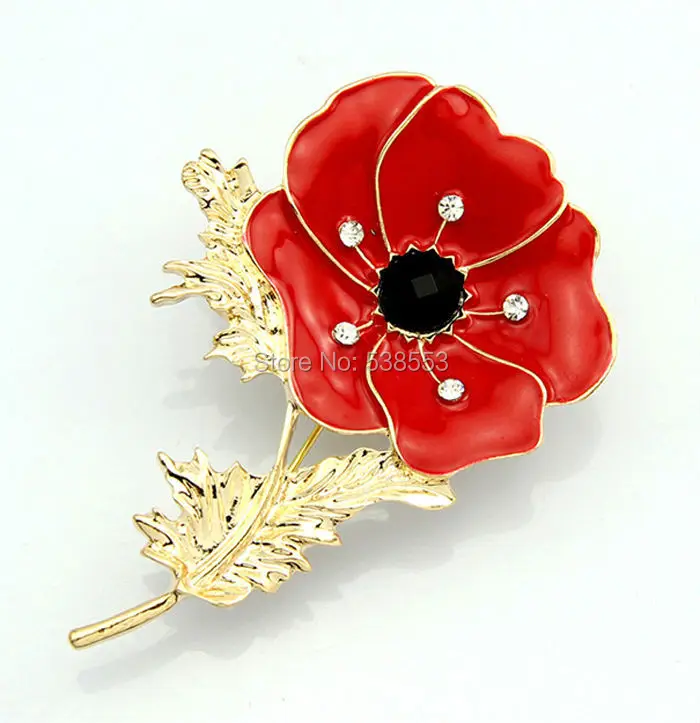 red brooches and pins