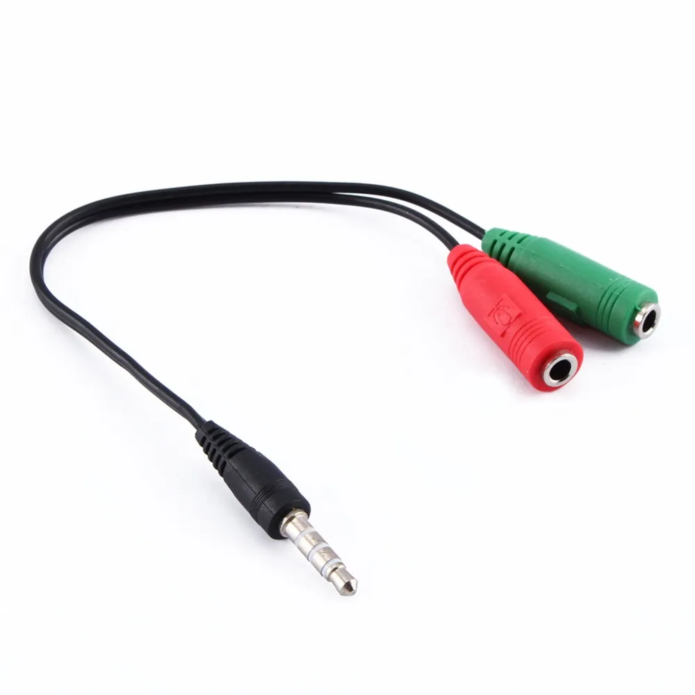 

3.5mm Stereo Headphone Headset Microphone Audio Y Splitter Cable Adapter Plug Jack Cord