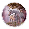 Hot selling outdoor digital printing unicorn pattern round beach towel with tassels