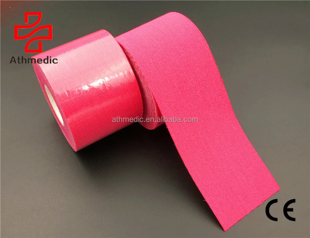 

2021 Athmedic muscle waterproof Manufacturer Elastic Therapeutic pink kinesiology tape pink muscle tape pink therapy tape