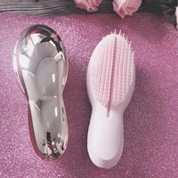 

Hot sale electroplated Handle Black Plastic Detangling Wet hair brush