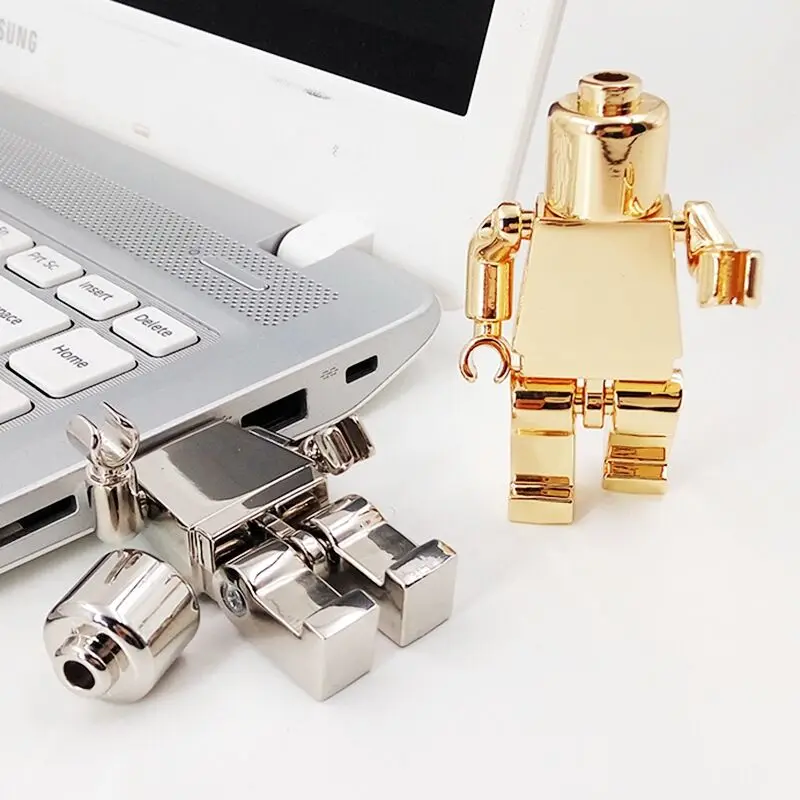 

Bulk Robot Shape Metal USB Stick 2.0 4GB 8GB USB Flash Drive, Beige, black, blue, brown,