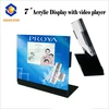Acrylic display stand for supermarket with 7 inch LCD video player