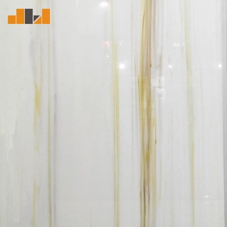 
Eco-friendly yellow veins countertop artificial stone nano crystallized panel 