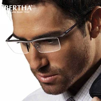 

Bertha Men Pure Titanium Semi-rimless eyeglass frame Prescription Eyeglasses Business Optical Glasses