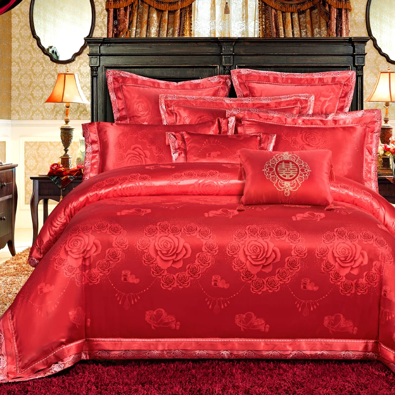 Whosale 3D Luxury Cotton Jacquard Comforter Set Cotton Bed Sheets Bedding Sets
