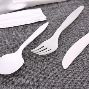 Image of Eco-friendly 100% biodegradable disposable cornstarch tableware fork spoon knife