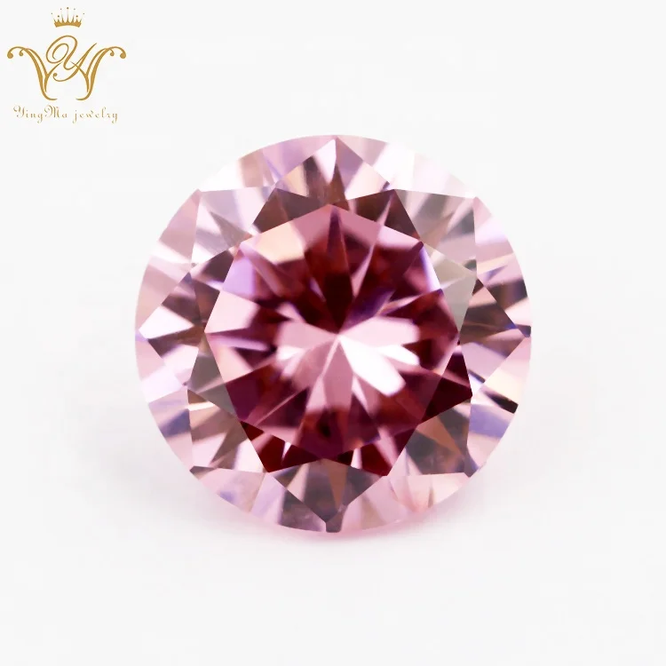 

Hot Sale Pink Cubic Zirconia Round Machine Cut CZ Stone