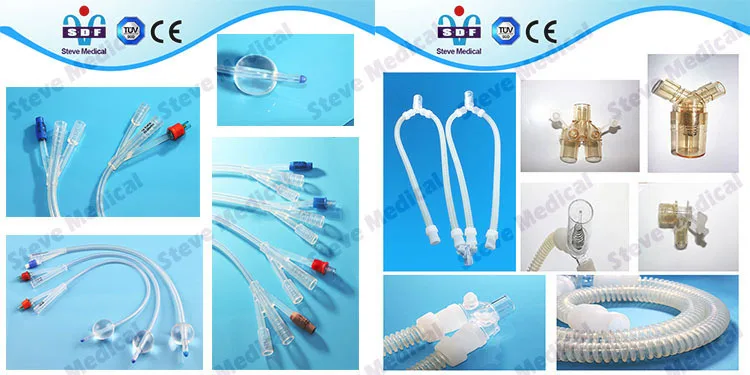 CE Certified Steve Medical silicone ventilator tube, reusalbe breathing tube