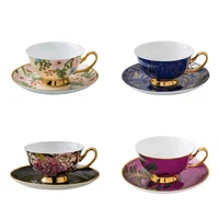 

Chinese cheap bulk fancy design custom printed bone china tea cup and saucer