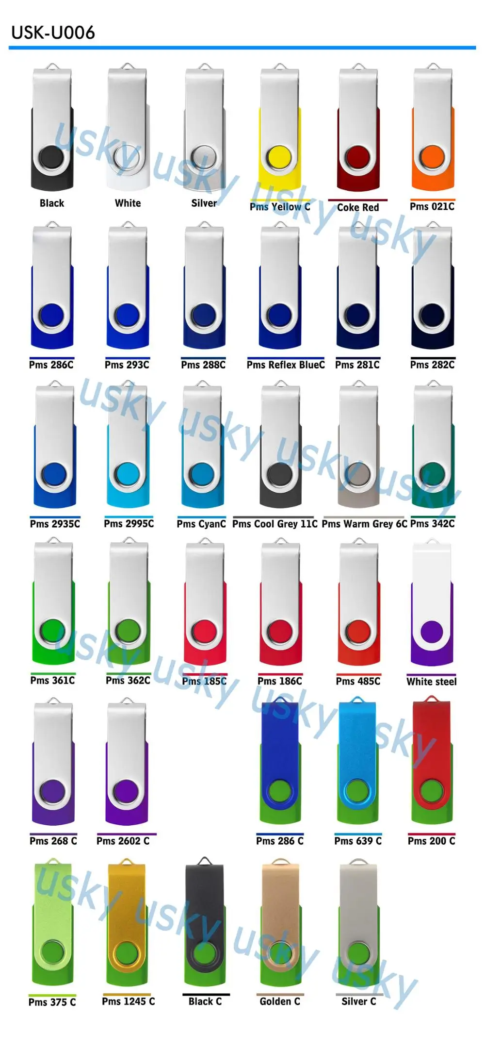 Custom Swivel USB Flash Drive Housing Twister Memory Disk Casing 8GB 16GB 32GB Cheap - ANKUX.COM