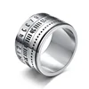 Newest Creative Three Layers Rotatable Arabic Digital Stainless Steel Rings