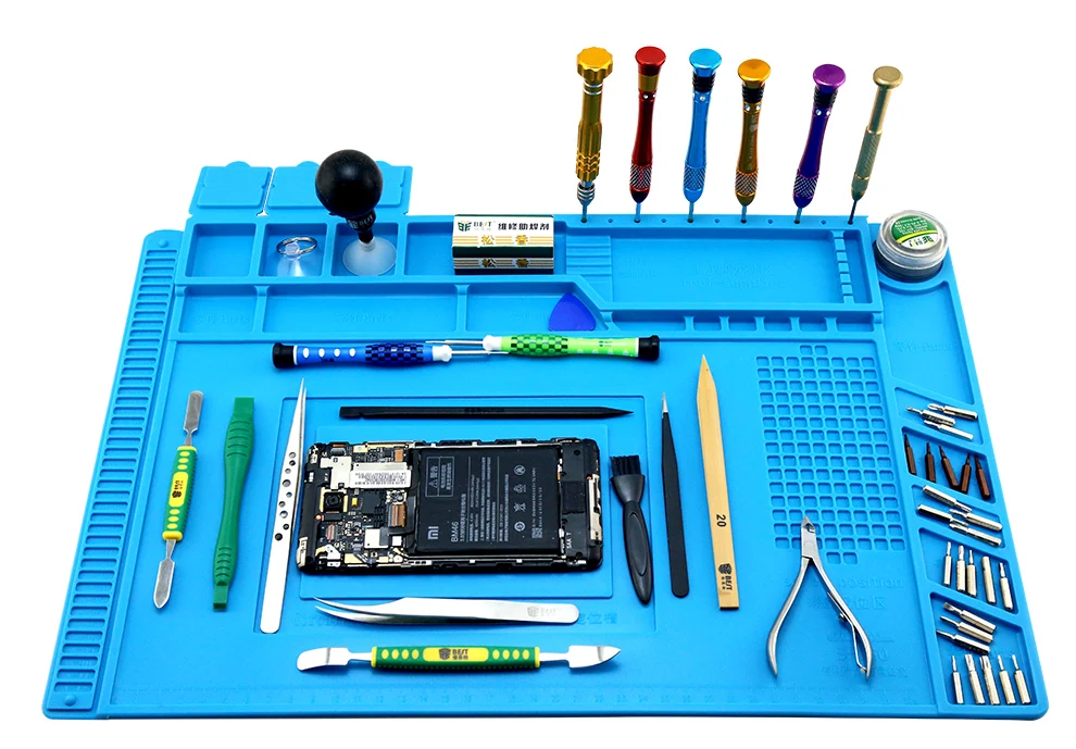 BST-S-160 45x30cm Soldering Station Iron Phone PC Computer Repair Mat Magnetic Heat Insulation Silicone Pad Desk Platform
Product Description.jpg