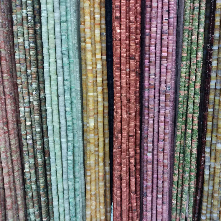 

SB6684 Hot sale natural stone wheel heishi beads,gemstone disc beads