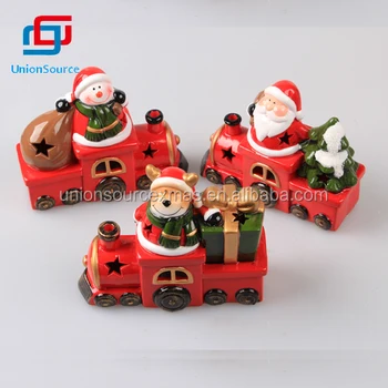 Wholesale Lighted Ceramic Christmas Train For Indoor Decoration