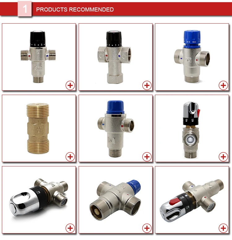 V/álvula termost/ática de Mezcla Lat/ón V/álvula mezcladora termost/ática Temperatura del Agua Tuber/ía Cuenca Termostato Control Conectar Agua fr/ía y Caliente