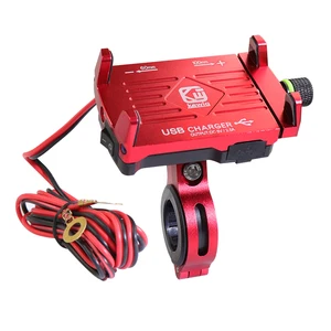 Aluminium Alloy Mobile Phone Holder USB Charger Motorcycles & Scooters