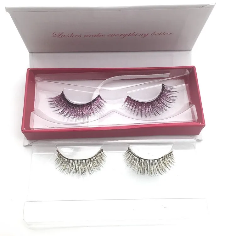 

Wholesale private label color eyelash silk 3d lashes