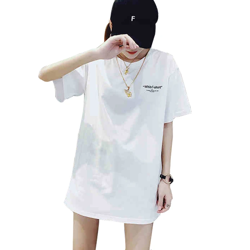 

Fashion Ladies summer white t-shirt women 100% cotton