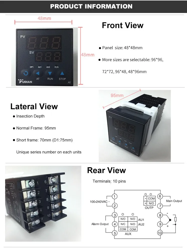 Yudian Differential Refrigerator Bakery Oven Temperature Controller