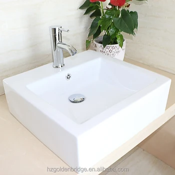 Square Lavatory White Porcelain Ceramic Art Vessel Sink Portable Wash Basin Buy Art Basin Ceramic Washbasin Portable Wash Basin Product On