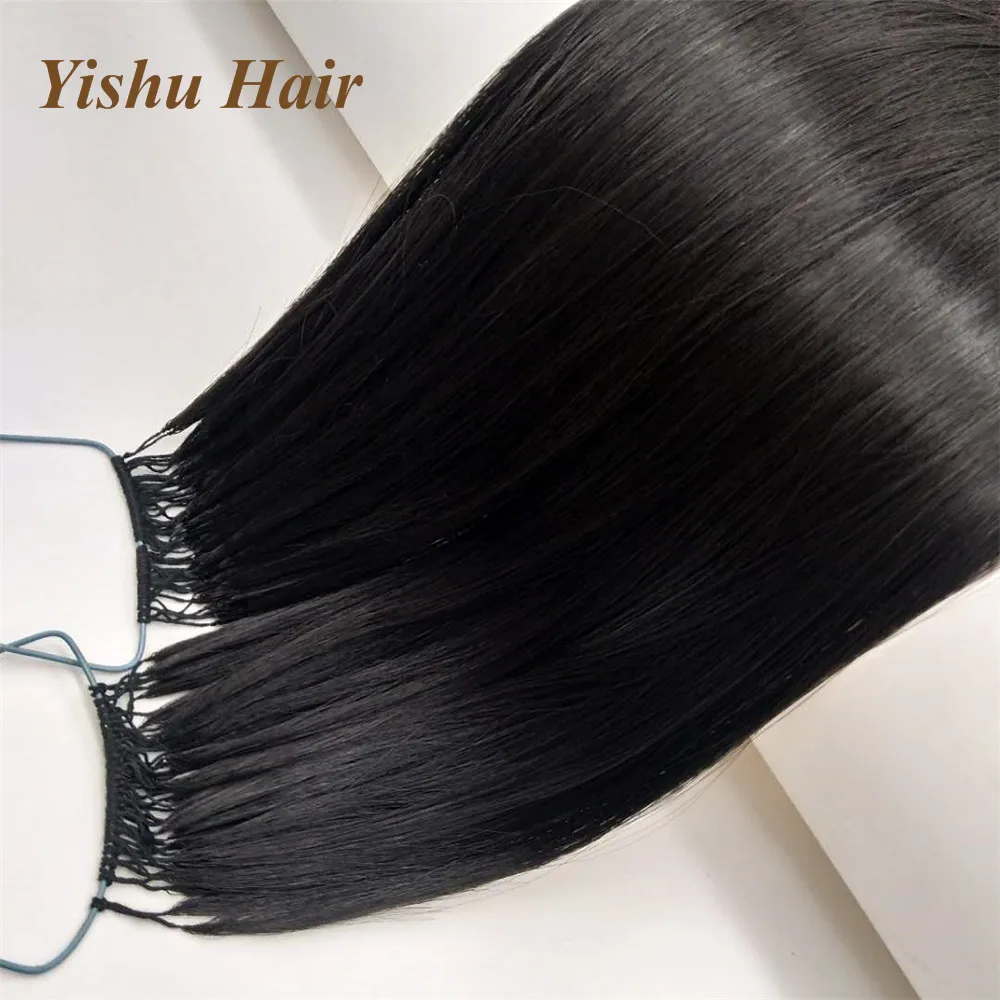 

100% Pure Hand Knitting Wholesale Price Remy Indian/Russian/Brazillian/ Hair Invisible twins Feather Line in Hair Extensions