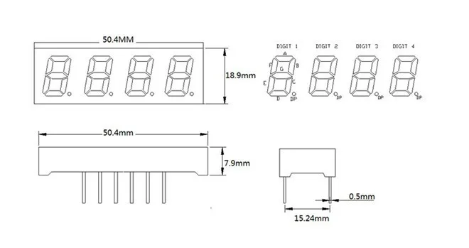 Common Anode NIXIE Tube 5461BS Red 0.56 Inches 4-bit Digital Tube 