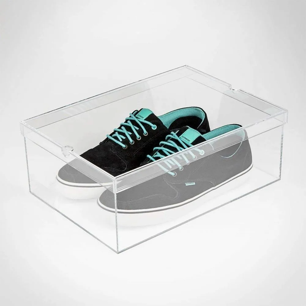 豪华定制透明女式鞋盒包装盒丙烯酸鞋盒包装带柄箱盖的运动鞋盒