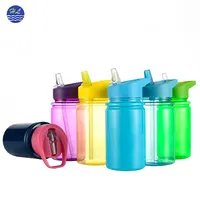 

High quality popular 500ML custom portable clear tritan insulated plastic school children kids water bottle with straw
