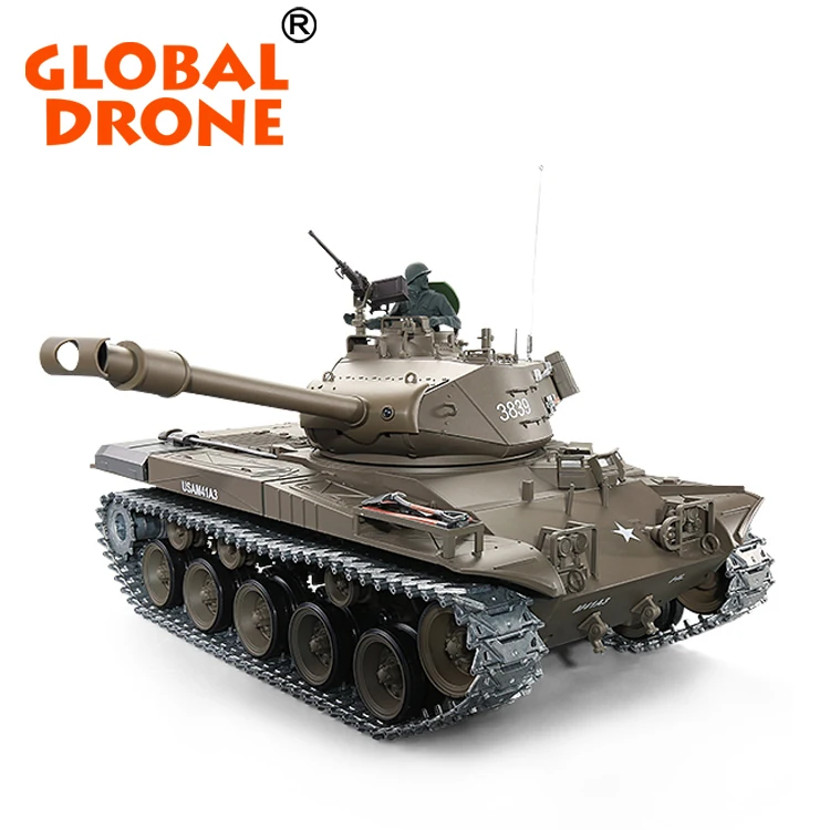 

Original Global Drone Henglong tank 3839-1 2.4G 1:16 Plastic/Metal Tank Track with BB Bullet Shoot/Somke Sound RC Battle Tank, Brown