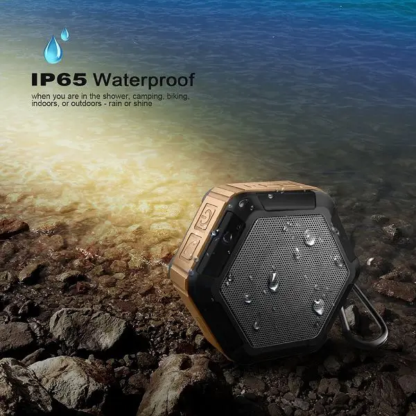 bts-08 IP65 Waterproof Hexagon Bluetooth Speaker Mini Portable Wireless with Hook - ANKUX.COM