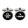 Letter stainless steel Cufflinks sports cufflinks metal men's accessory I love you i know gun