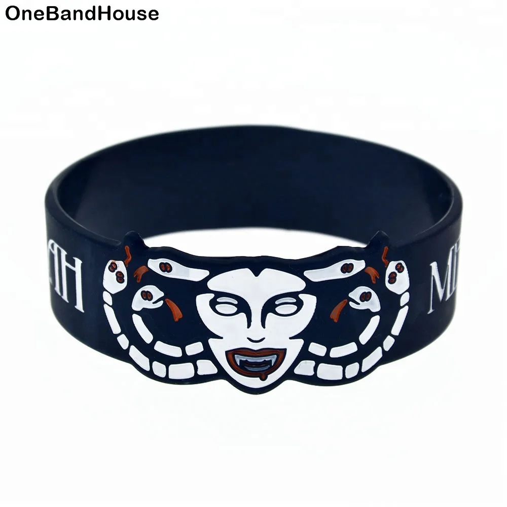 

25PCS Special Shape 1 Inch Wide Meshuggah Silicone Wristband Music Gift, Black