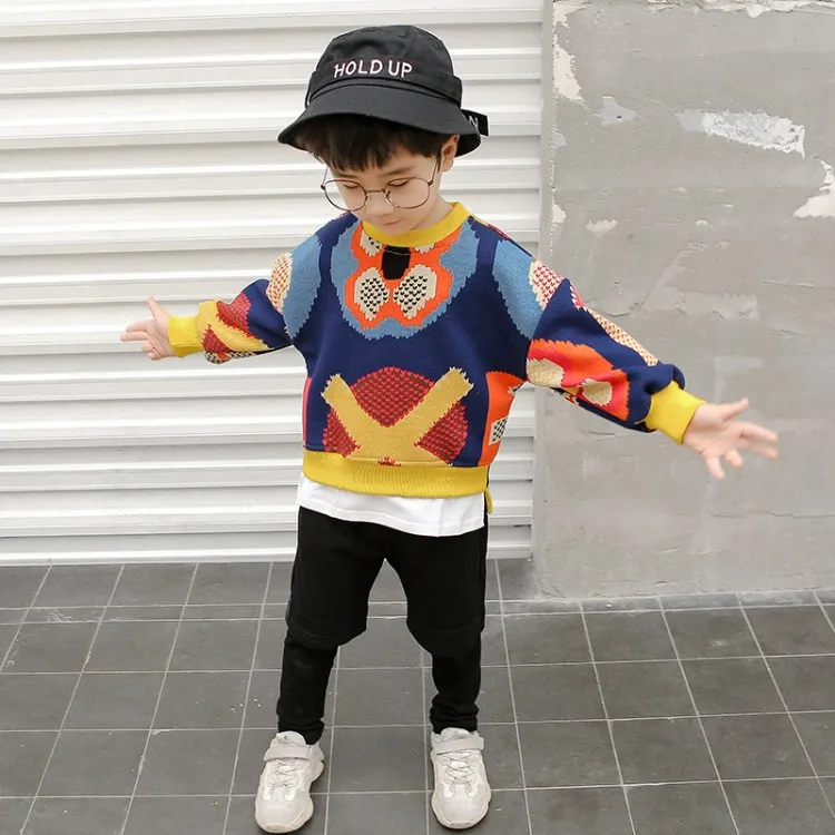 Wholesale boy fashion sweater suit kids autumn boys cute suit