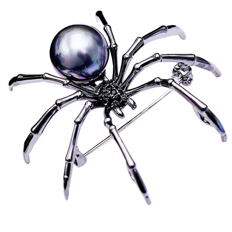 

Yiwu costume jewelry manufacturer fantastic pearl spider brooch