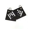 Customise Aircraft Colorful Key Tags Metal Ring Chinese Logo Embroidery Patch Key Chains for Gifts