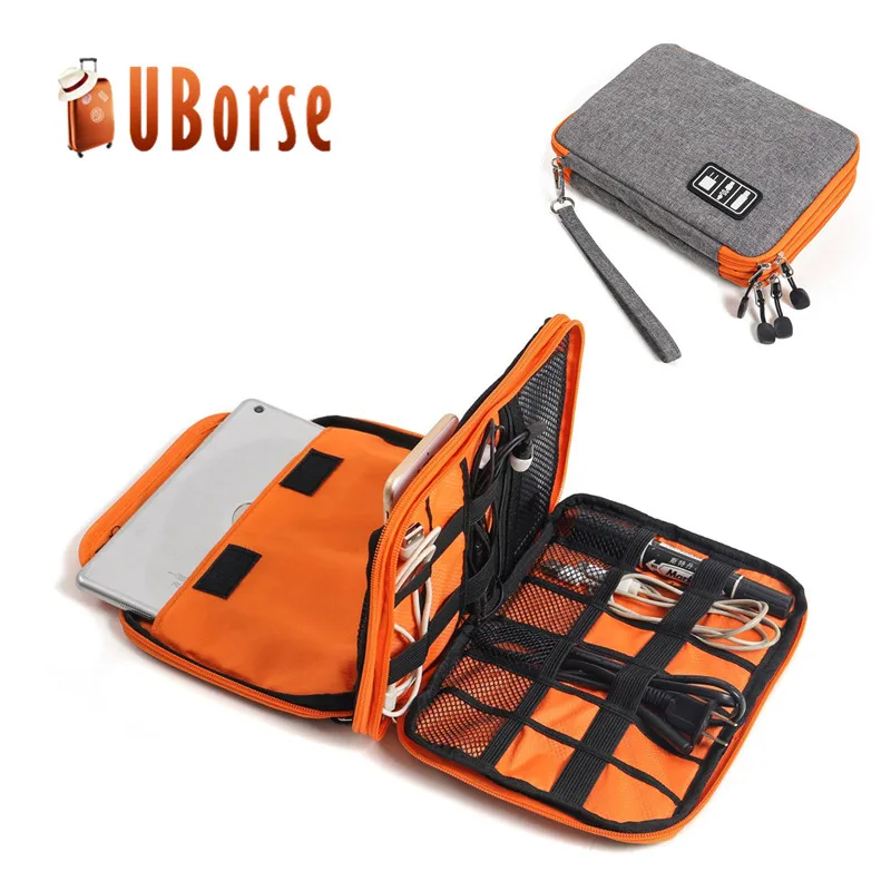 
Double layers digital storage bag electronic accessories bag usb data cable organizer bag 