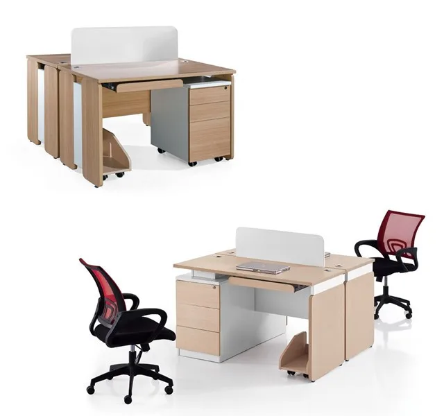 Wholesale Price 2 Person Laptop Internet Cafe Wooden Desk Cup