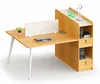 Eco-friendly Office Furniture 2 Person Workstation Desk 2 Seater Wooden Computer Workstation Partition with Attached Cabinet