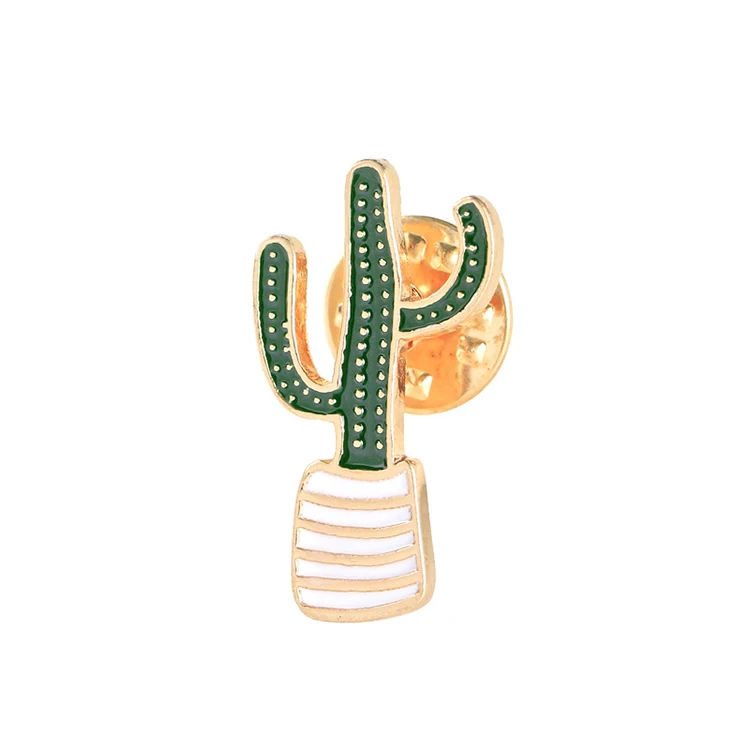Planta De Esmalte 3PCS/Set Cuello En Maceta Cactus Broche Pin Insignia ropa de dibujos animados _ MZ