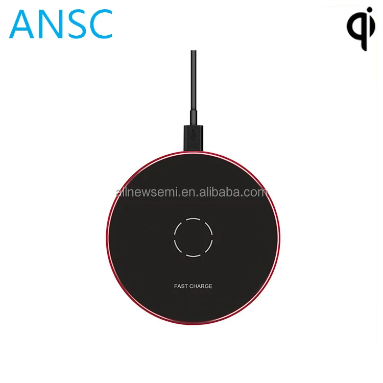 Round Pad And Receiver Mobile Phone Charging Qi Certified Wireless Charger