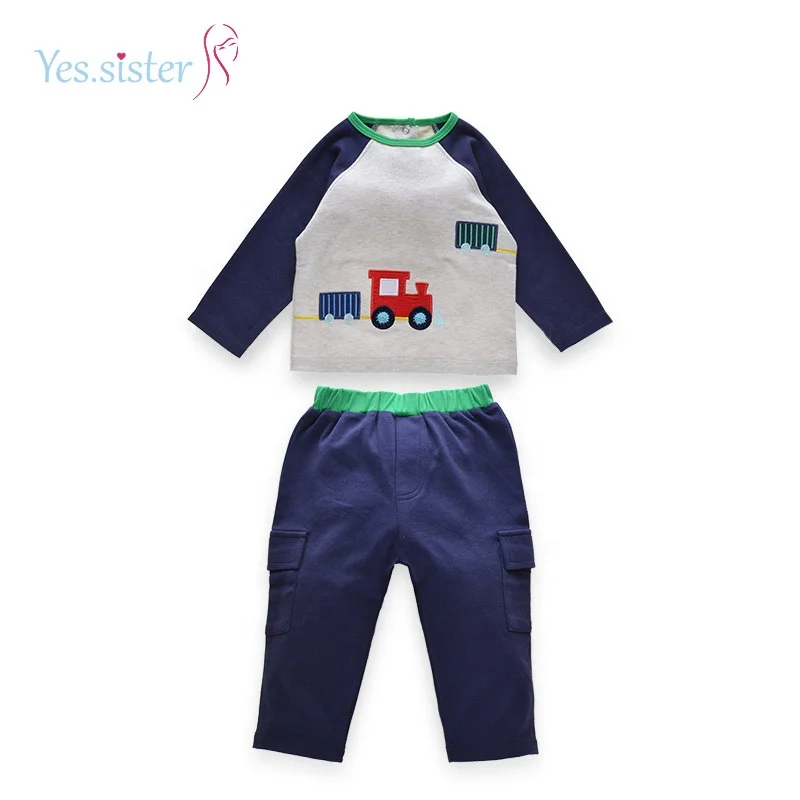 

Stock Wholesale Spring Baby Boy 2 Pcs Kids Clothing Set