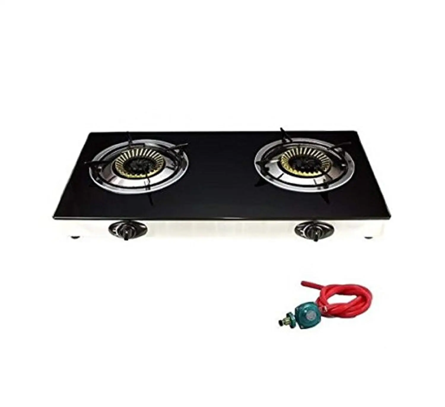 USA Premium Store Gas Range Stove Deluxe 2 Burner Tempered Glass Cooktop Auto Ignition