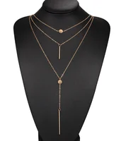 

Clavicle Chain Delta Short Sweater Necklace Pendant Chain Man Woman Crystal Multi - layer Necklace